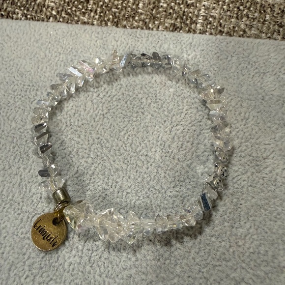 Erimish Silver and Clear Crystal Stretch Bracelet Set - Picture 3 of 4